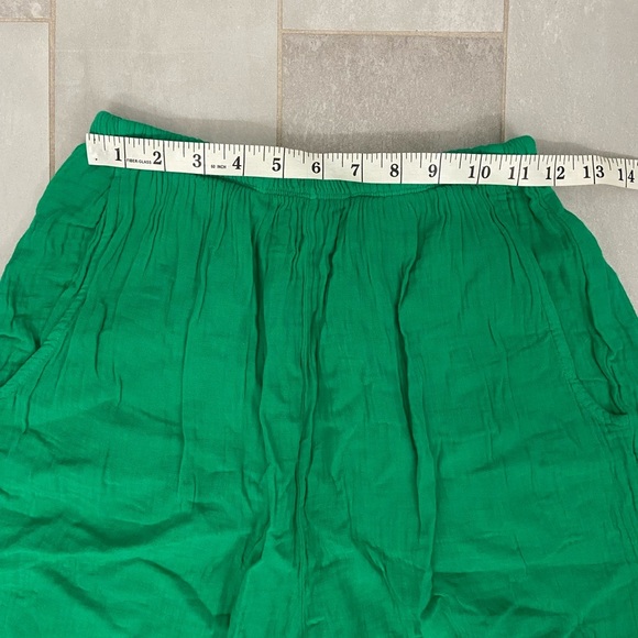 9 Seed Wide-Leg Cotton Gauze Pants Green Size Small - Picture 3 of 7